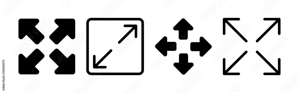 Fullscreen Icon vector for web and mobile app. Expand to full screen sign and symbol. Arrows symbol Fullscreen Icon vector for web and mobile app. Expand to full screen sign and symbol. Arrows symbol