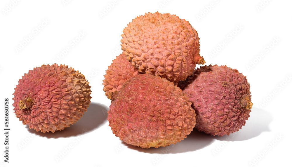Lychee fruit on a white isolated background Lychee fruit on a white isolated background