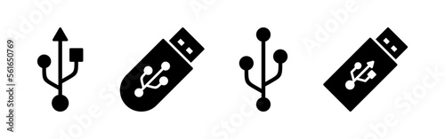 Usb icon vector for web and mobile app. Flash disk sign and symbol. flash drive sign.