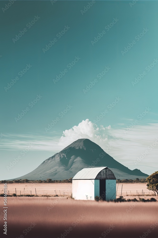 Nicaragua minimalist landscape, Latin America, illustration made with Generative AI 