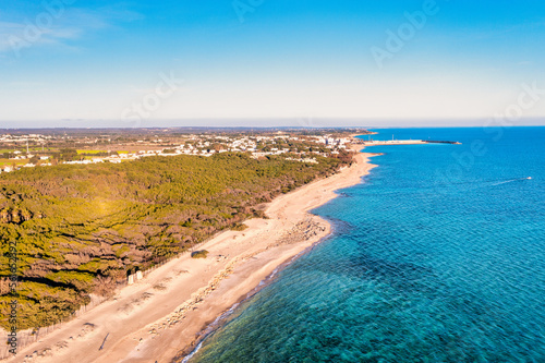 Spiaggia D'Ayala Campomarino di maruggio, Taranto, Puglia, Salento, Italy - vista aerea photo