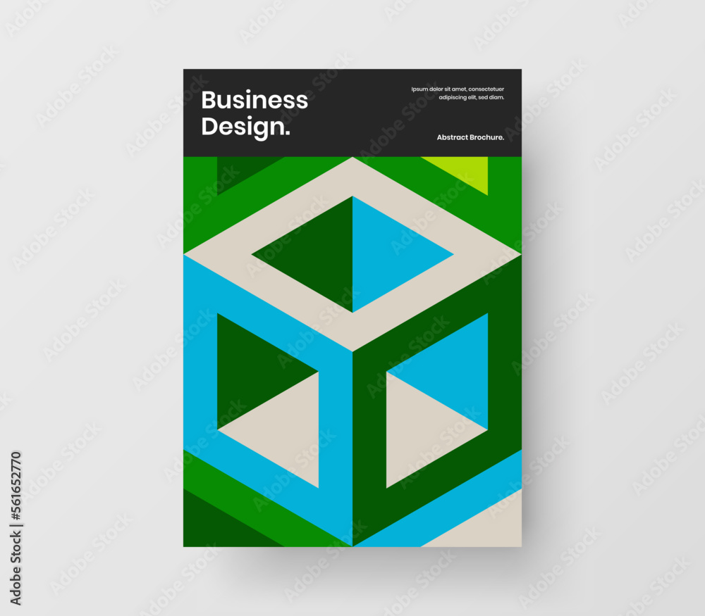 Amazing pamphlet A4 vector design concept. Fresh mosaic shapes leaflet template.