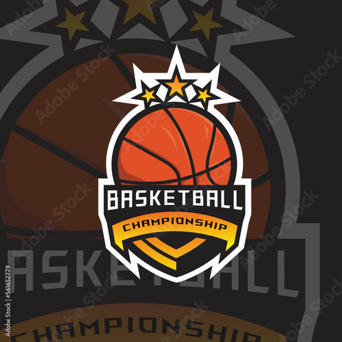 Free vector colored basketball logotype template