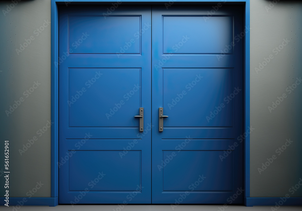 close-up of blue door, ai generated