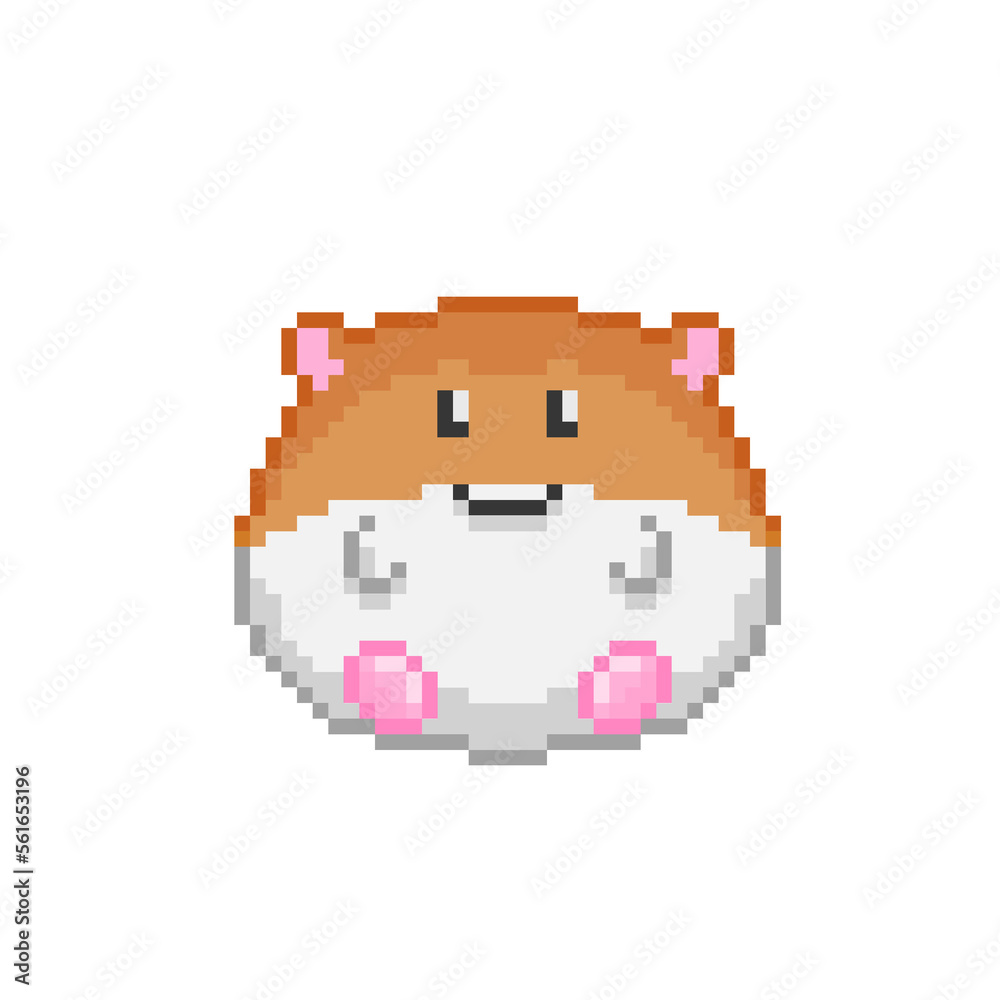 Fototapeta premium Hamster character pixelart icon illustration concept