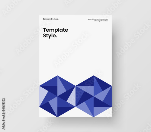 Colorful mosaic tiles handbill concept. Original corporate cover A4 design vector template.