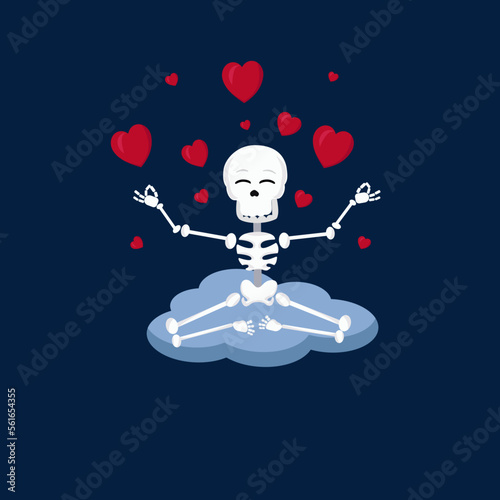 Sceleton Valentines day, love yoga