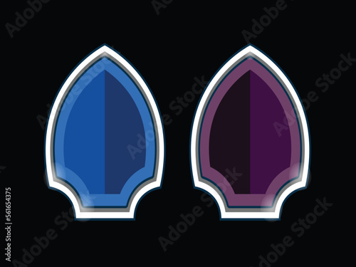 Vector luxury purple and blue color shield, badges and labels