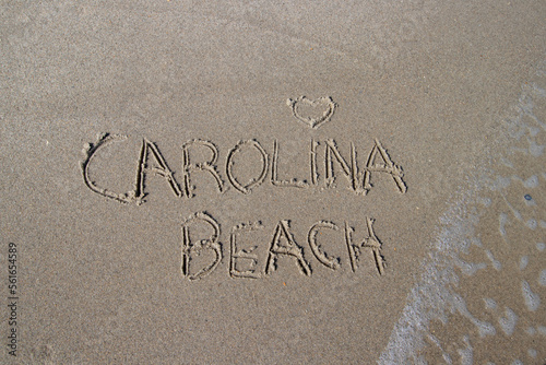 Carolina Beach written in the sand