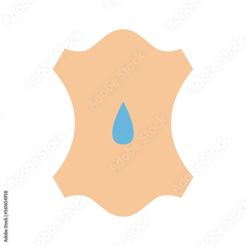 Sustainable waterproof eco vegan leather symbols set for clothes tag. Vector stock illustration isolated on black background. 