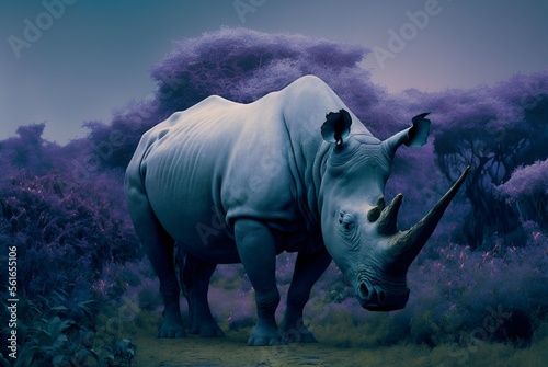 Rhino in the nature  Rhino  Safari  Generative AI