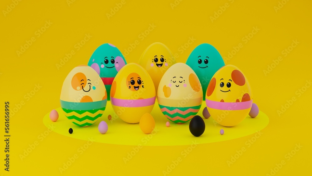 Easter Eggs in a row Easter Eggs in a row
