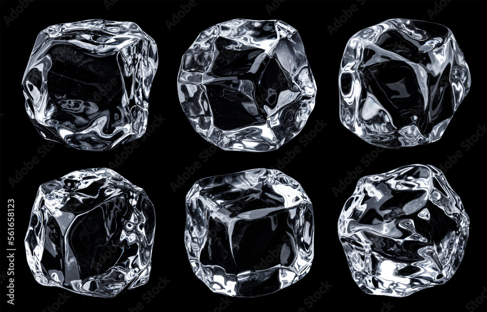 Ice cubes isolated on black background Ice cubes isolated on black background
