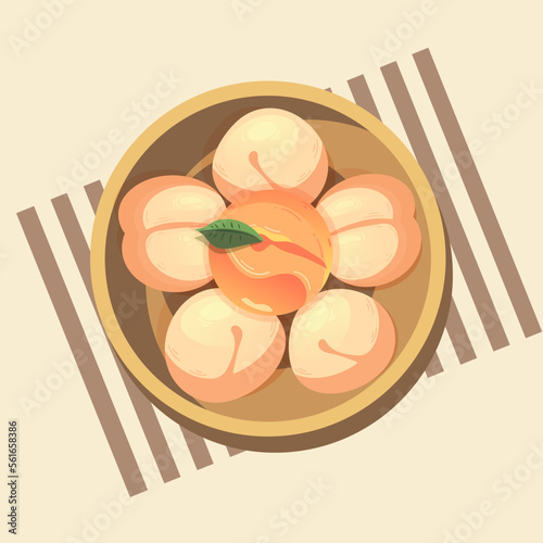 Plate with peaches