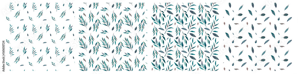 Watercolor greenery patterns set. Botanical seamless pattern, green leaves, branches, twigs, olives, eucaliptus. Eco, bio,vegan logo, frame, sign, green wedding stationery card, Watercolor greenery patterns set. Botanical seamless pattern, green leaves, branches, twigs, olives, eucaliptus. Eco, bio,vegan logo, frame, sign, green wedding stationery card,