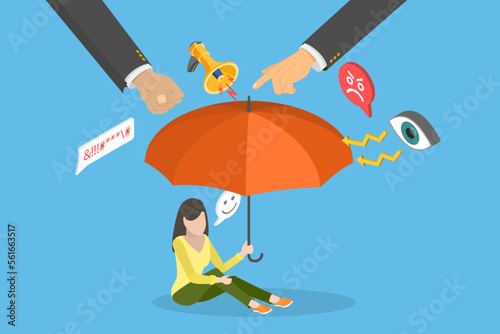 3D Isometric Flat Vector Conceptual Illustration of Psychological Protection, Comfort Zone, Self-Safety