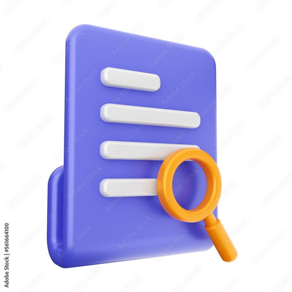 3d file scanning folder data icon illustration render 3d file scanning folder data icon illustration render