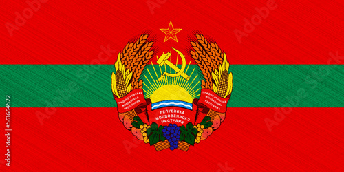 Flag of Pridnestrovian Moldavian Republic on a textured background. Concept collage. photo
