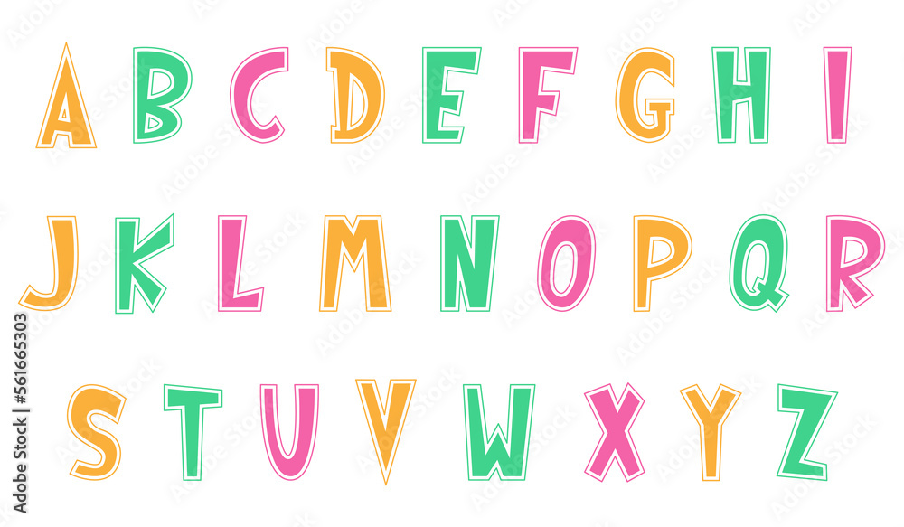 Border typography, Abstract digital alphabet font. Creative vector illustration