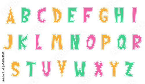 Border typography, Abstract digital alphabet font. Creative vector illustration