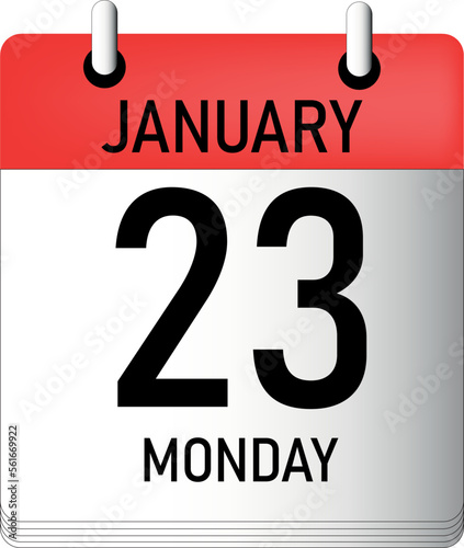 January 23. daily calendar