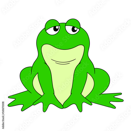 the green frog is showing an innocent face expression out of boredom
