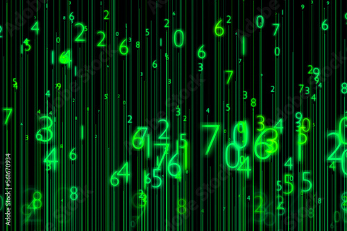 数字　幻想的　ネオン発光　CG　背景　壁紙
