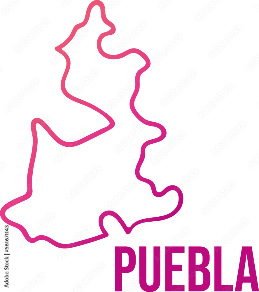 Puebla state creative gradient map