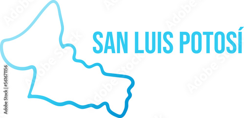 San Luis Potosi state gradient map photo