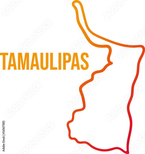 Tamaulipas state gradient isolated map photo