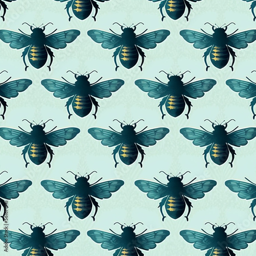 seamless pattern with bees