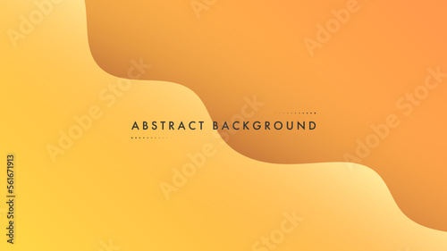 Abstract Modern Background with Wave Fluid Liquid Motion Lines Element and Yellow Orange Gradient Color