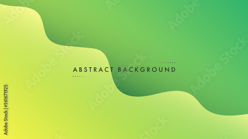 Abstract Modern Background with Wave Fluid Liquid Motion Lines Element and Yellow Green Gradient Color