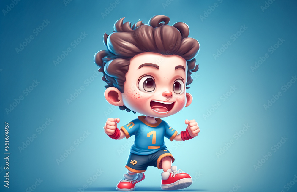 cute football player character , AI generate cute football player character , AI generate