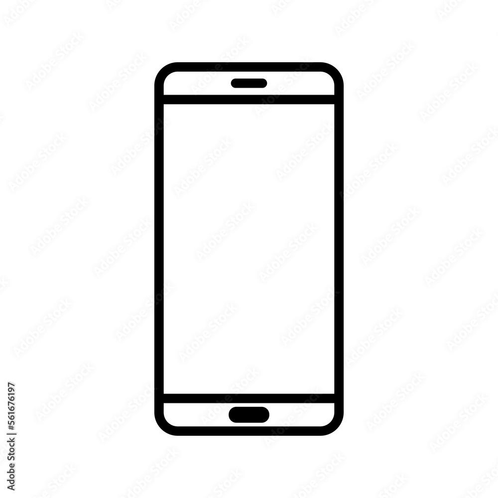 Mobile phone with blank screen. Flat style. vector illustration on white background Mobile phone with blank screen. Flat style. vector illustration on white background