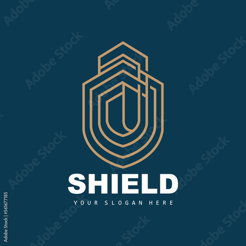 Shield Logo, Safe And Strong Security Vector, Design, Protection Simple Style, Template Brand Icon