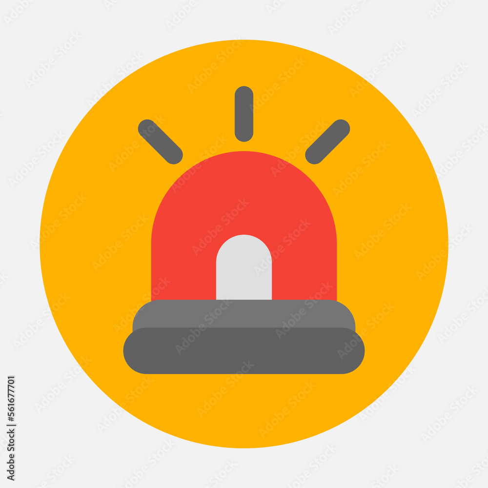 Siren icon in flat style, use for website mobile app presentation Siren icon in flat style, use for website mobile app presentation