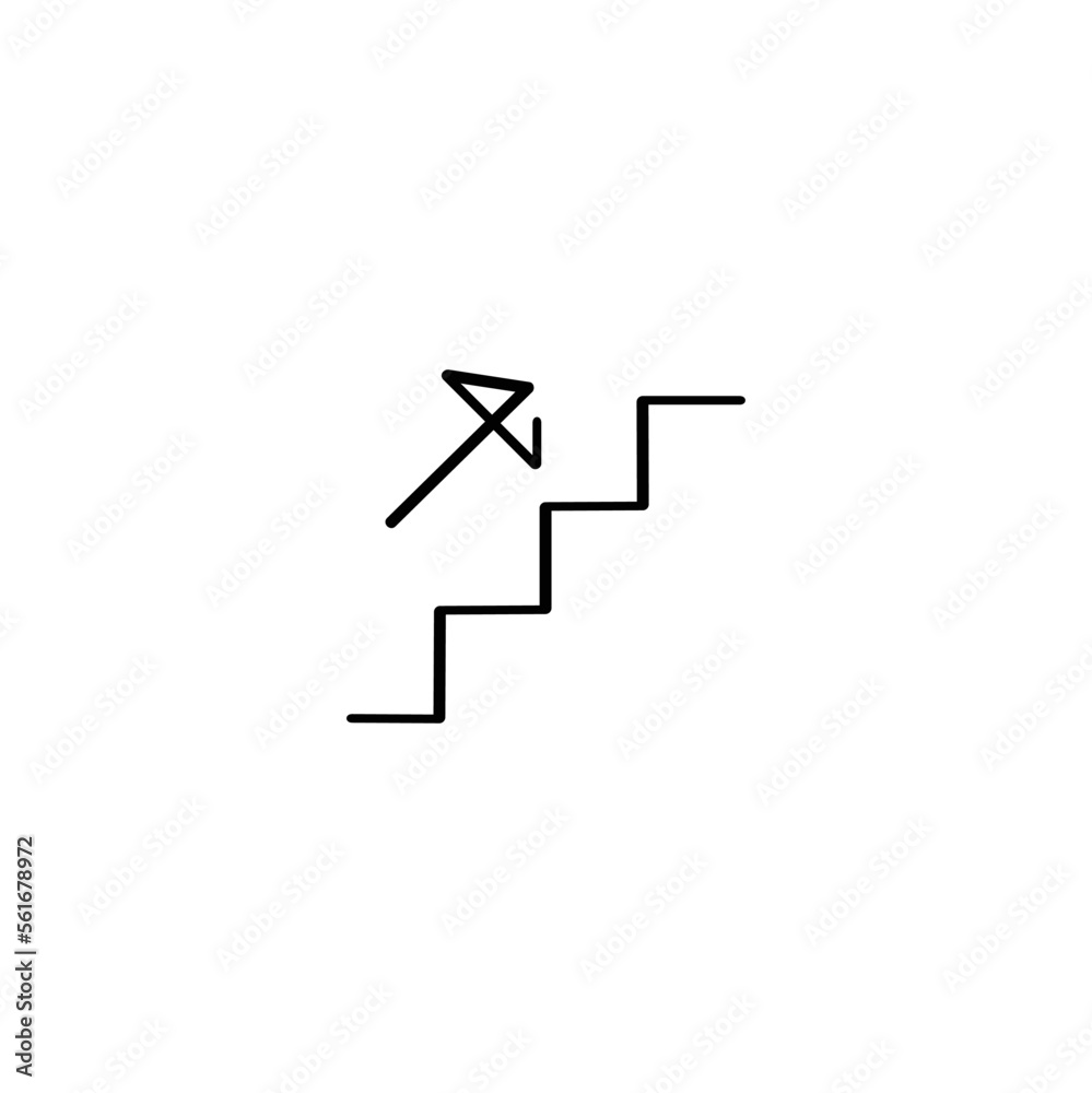 Stairs Up Line Style Icon Design