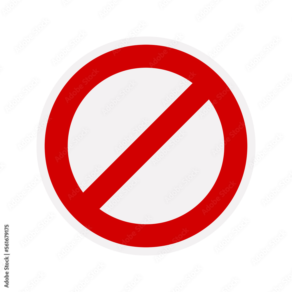 No sign isolated. Red no symbol. Circle red warning icon. Template for button or web applications. simple icon illustration No sign isolated. Red no symbol. Circle red warning icon. Template for button or web applications. simple icon illustration