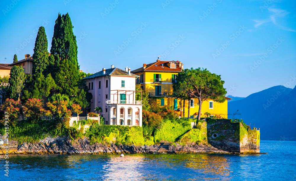 Street view of Bellagio village in Lake Como, in Italy.