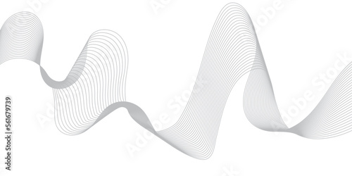 Abstract wavy blend line stripes on a white background isolated. Wave blend line art design and smooth curved background. Technology, data science, geometric border pattern and banner design © Ahmad Araf