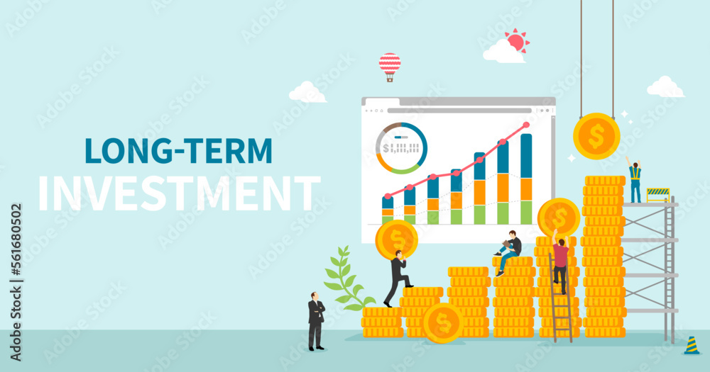 Long-term investment vector banner illustration