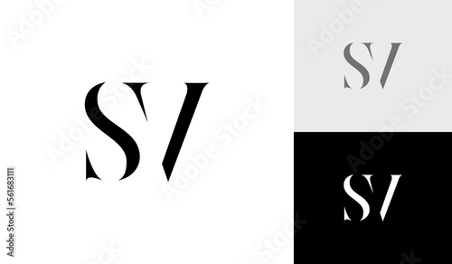 Letter SV or initial SV monogram logo design vector