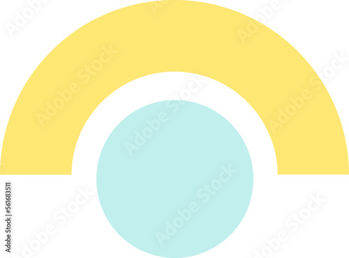 Half doughnut and circle combination illustration