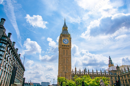 big ben and houses
