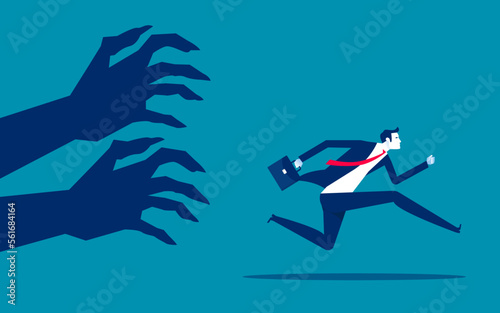 Human irrational inner fears and panic. Business danger vector illustration