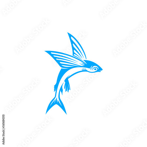 Valokuvatapetti Flying Fish Logo Design