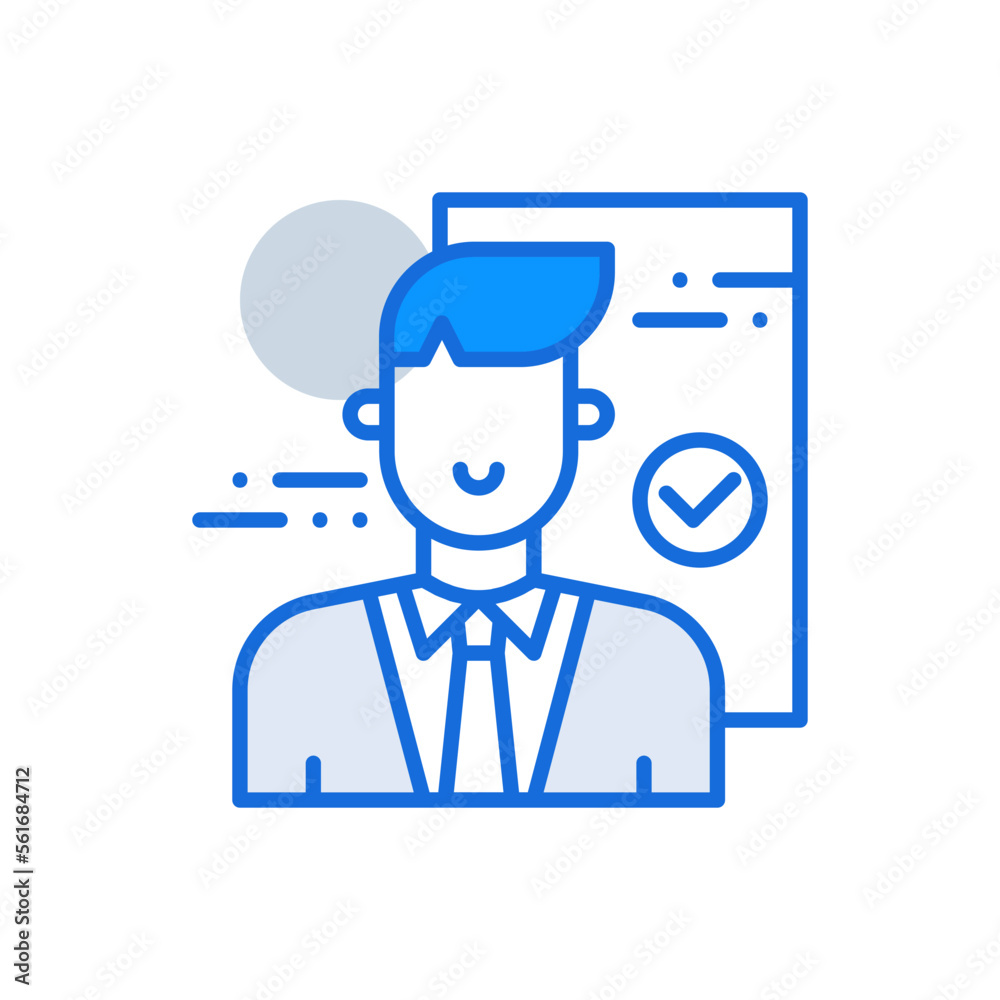Candidate business people icon with blue duotone style. People, job, human, recruitment, career, team, employee. Vector illustration Candidate business people icon with blue duotone style. People, job, human, recruitment, career, team, employee. Vector illustration