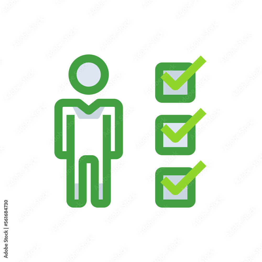 Candidate business people icon with green duotone style. People, job, human, recruitment, career, team, employee. Vector illustration