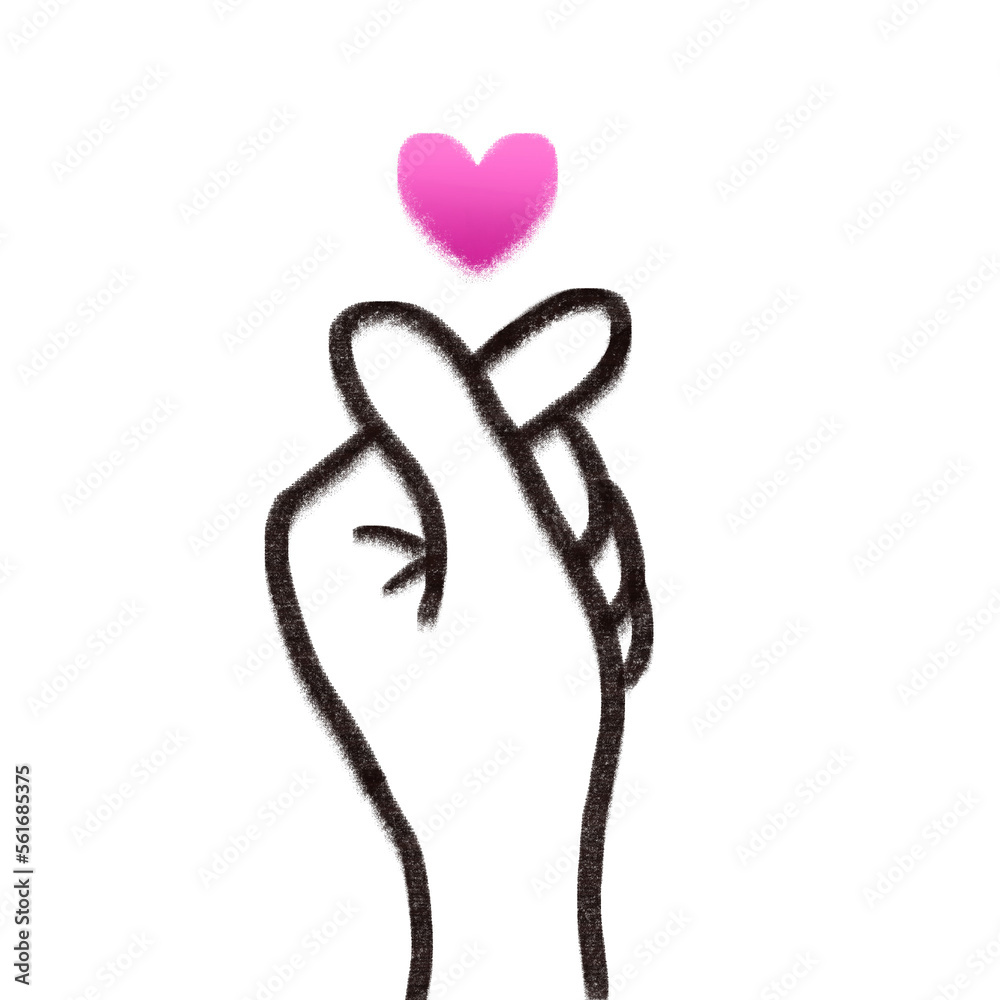Obraz premium Finger heart, 손가락 하트